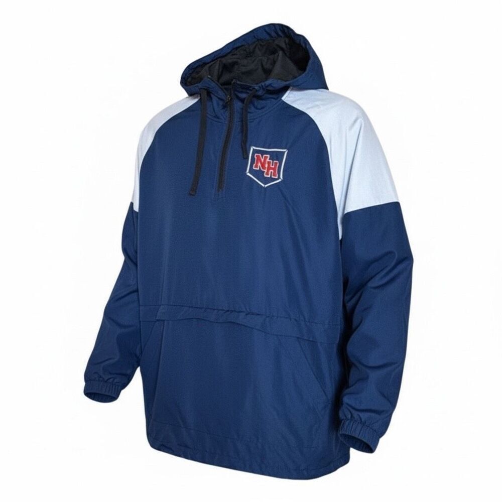 Pennant NH Logo Colorblock 1/4 Zip Hooded Windbreaker Jacket‎ Multicolor Medium